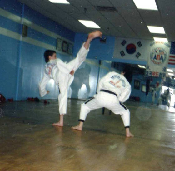 Jeremy Patton hook kick, John Galluzzo, American Martial Arts Association, Taekwondo, early 1990s